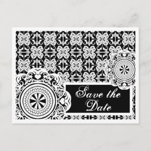 Faire-part Arabesque dentelle blanche, carte postale de sauve