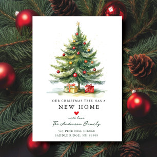 Faire-part Arbre de Noël Nouvelle maison déménager
