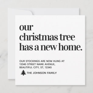 Faire-part Arbre de Noël Nouvelle maison Nous avons déménagé 