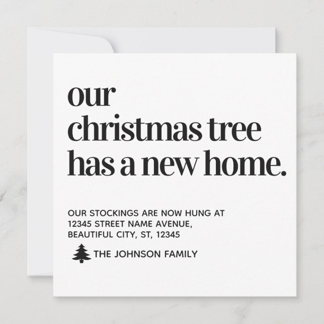 Faire-part Arbre de Noël Nouvelle maison Nous avons déménagé  (Devant)