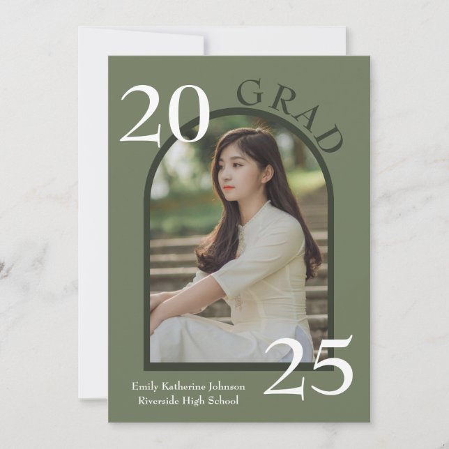 Faire-part Arc de cérémonie de remise des diplômes Olive Invi (Devant)