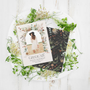 Faire-part Arc de fin d'études 1 photo noir blanc botanique m