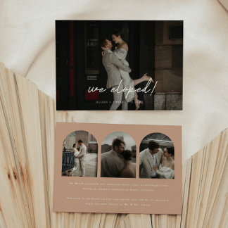 Faire-part Arc Mariage Beige Multi Photo Elopement