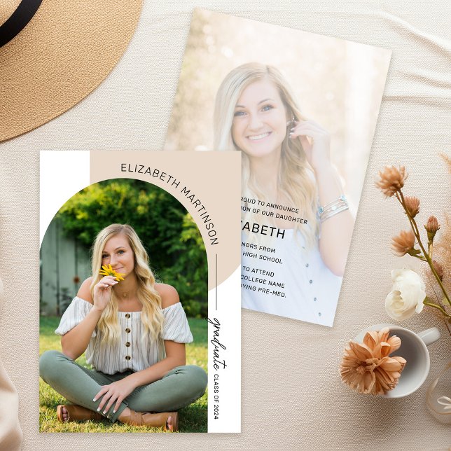 Faire-part Arc minimal moderne 2 - Diplôme photo (Créateur téléchargé)