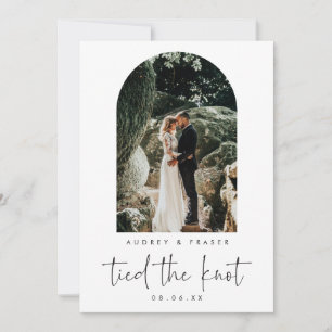 Faire-part Arc moderne Script Elopement lié au noeud photo