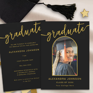 Faire-part Arc moderne tendance photo Graduation