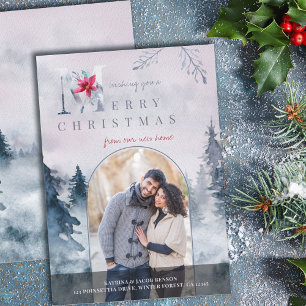 Faire-part Arch Photo Joyeux Noël de New Home Forest