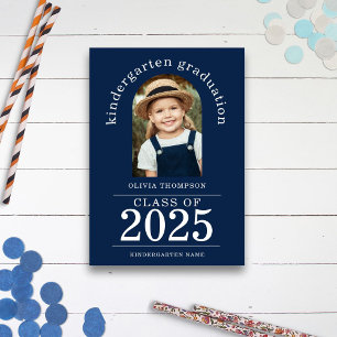 Faire-part Arch Photo Kindergarten Graduate 2025 Navy Blue