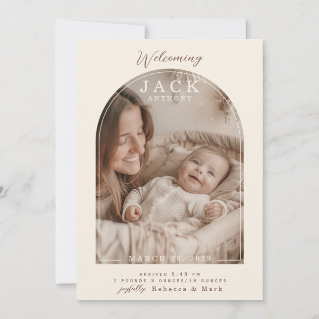 Faire-part Arch Window Flat Announcement Card (Devant)