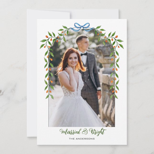 Faire-part Arch with Bow & Garland Christmas Photo  (Devant)