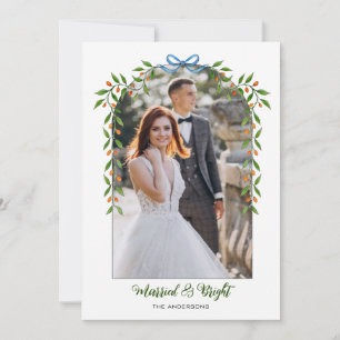 Faire-part Arche avec Bow & Garland Photo nouvellement mariée