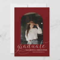 Arche rouge foncé chic 5 Photo Collage Graduation