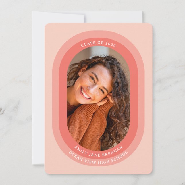 Faire-part Arched Photo Graduation Announcement Card (Devant)