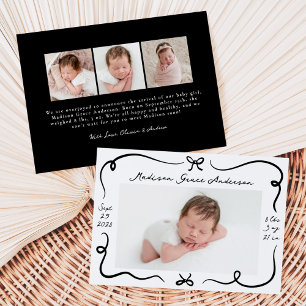 Faire-part Arcs noirs fantaisistes dessinés à la main pour l'