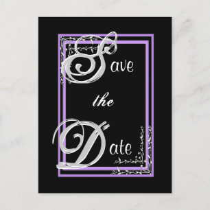 Faire-part ARGENT &PURPLE Enregistrer la carte postale Date