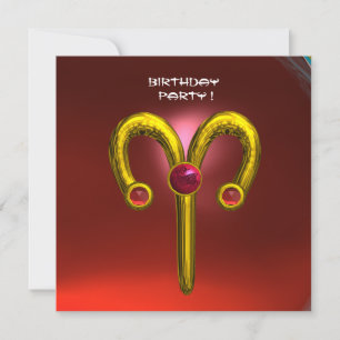 Faire-part ARIES RUBY, jaune vif rouge