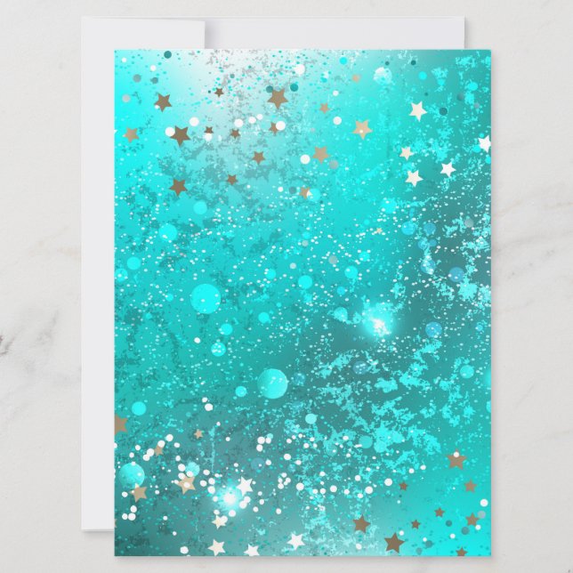 Faire-part Arrière - plan à huile Turquoise de la menthe (Devant)