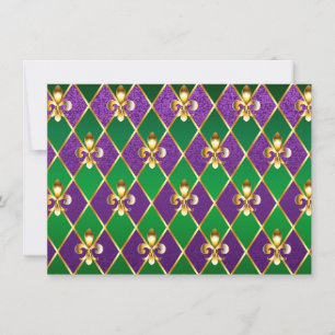 Faire-part Arrière - plan de bijoux Mardi Gras