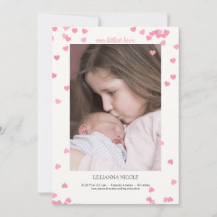 Faire-part Arrivé dans Notre Amour Bras Photo Annonce de nais