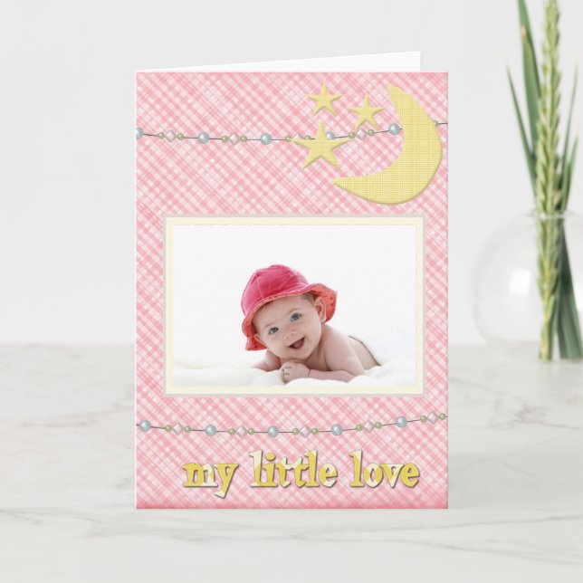 Faire-part Arrivée de bébé - C'est une fille - Mon petit amou (Devant)