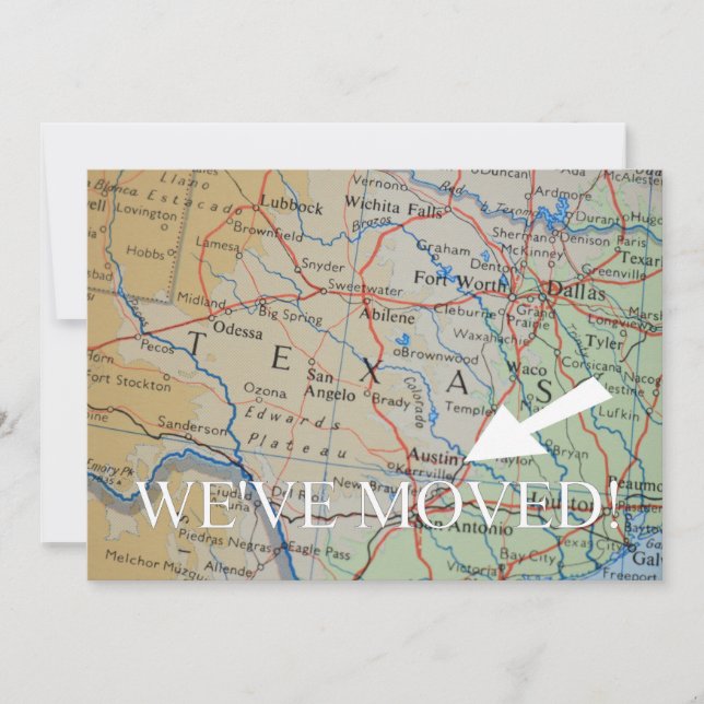 Faire-part Austin, Texas Nous avons déplacé un nouveau Faire- (Devant)
