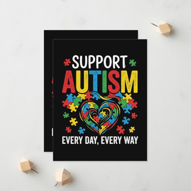 Faire-part Autism awareness (Devant/Arrière en situation)