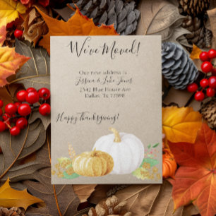 Faire-part Automne Nous avons déménagé Thanksgiving Moving