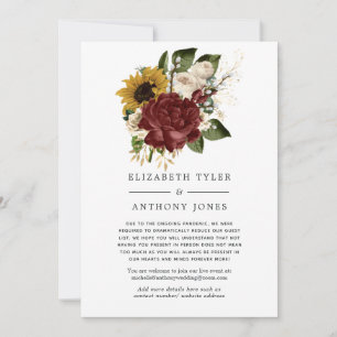 Faire-part Automne rustique - Invités de mariage réduits pour
