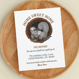 Faire-part Autumn Cosy Squirrel Moving New Address