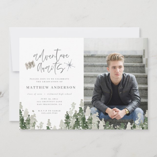 Faire-part Aventure attend la remise de diplômes photo faire- (Devant)