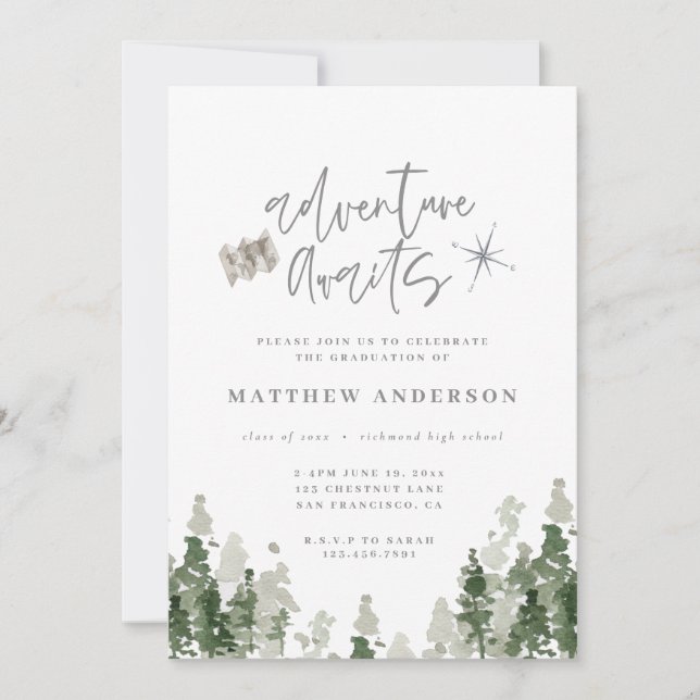 Faire-part Aventure attend la remise de diplômes photo faire- (Devant)