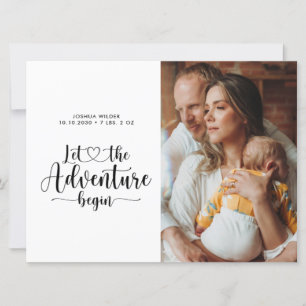 Faire-part Aventure commence la naissance de la photo de nouv