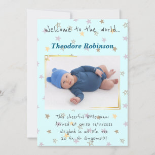 Faire-part Baby Boy Nouvelle arrivée