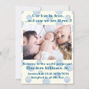 Faire-part Baby Boy Nouvelle arrivée
