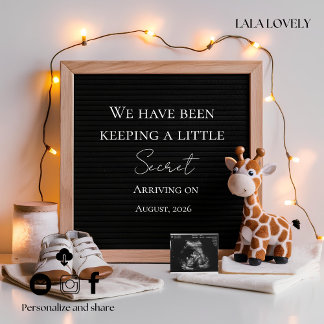 Faire-part  Baby Giraffe Neutral  pregnancy announcement card