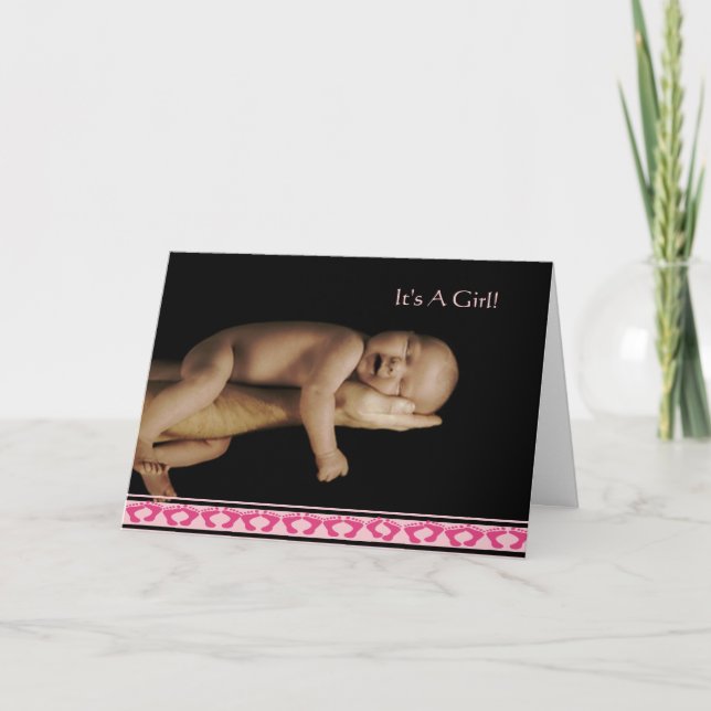 Faire-part Baby Girl Annoucement Cute with your Photo - (Devant)