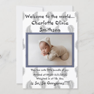 Faire-part Baby Girl Nouvelle arrivée