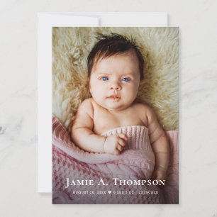 Faire-part Baby Girl Photos Merci Coeur Naissance moderne