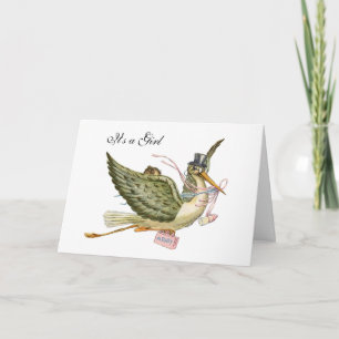 FAIRE-PART BABY SHOWER DE FILLE STORK