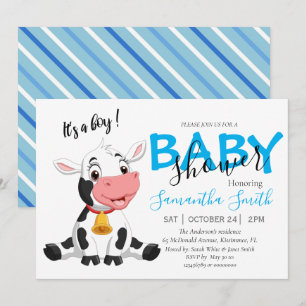 Faire-part Baby shower de vache