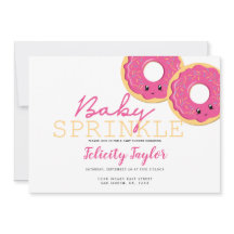 Baby Shower Fillettes Jumelles Rose Sprinkle Donut