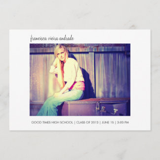 Faire-part Baccalauréat photo 2013 Minimaliste blanc