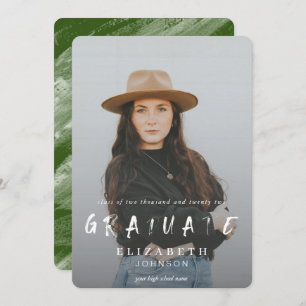 Faire-part Baguettes Abstraites vertes Diplôme photo