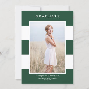 Faire-part Baies vertes et blanches Motif Photo Graduation