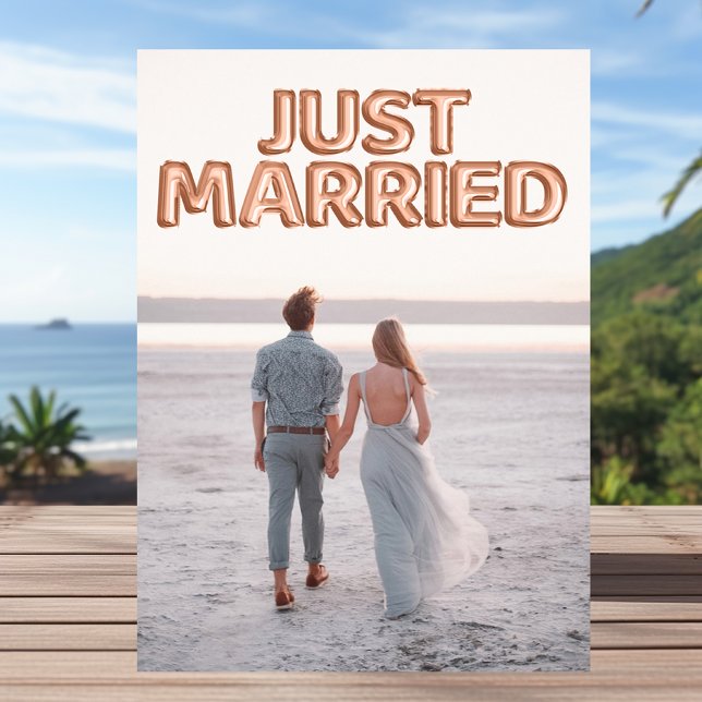 Faire-part Balloons Mariage Rose Gold Photo de Mariage (Créateur téléchargé)