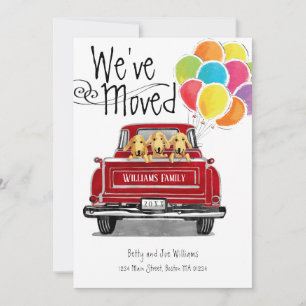 Faire-part Balloons Vintages pour camions rouges Chiens du La