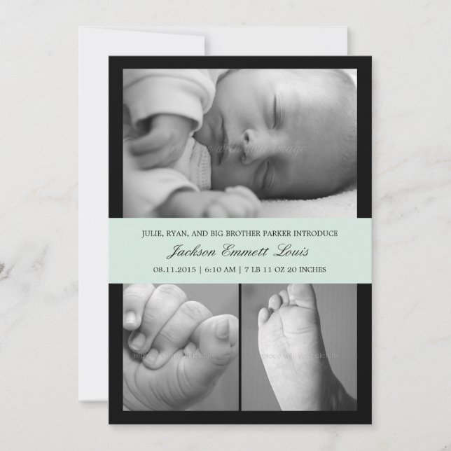 Faire-part Bande intemporelle - Bleu (Devant)