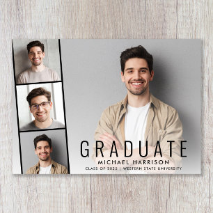 Faire-part Bande Photo Moderne Graduation Simple