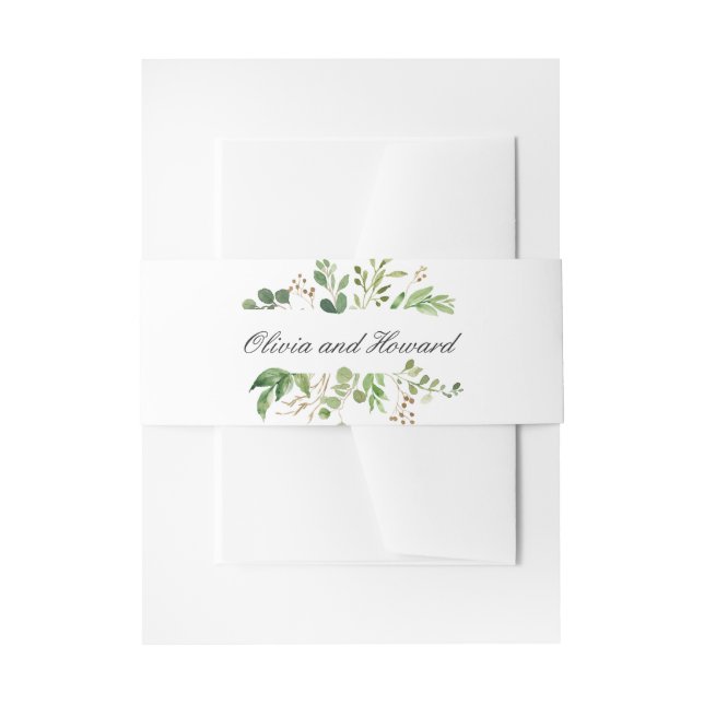 Faire-part Bandeau de mariage à feuillage d'eucalyptus (Devant example)