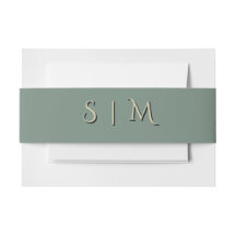 Bandeau de mariage à monogramme Deep Sage